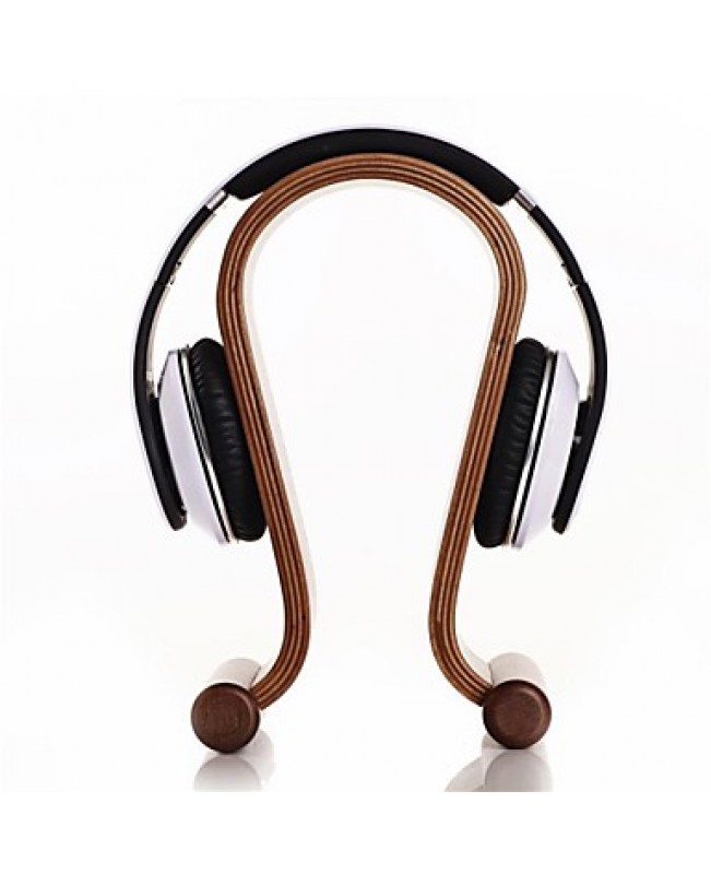 Creative Wood Frame Earphone Headset Headphone Wooden Display Rack U-shaped Bracket