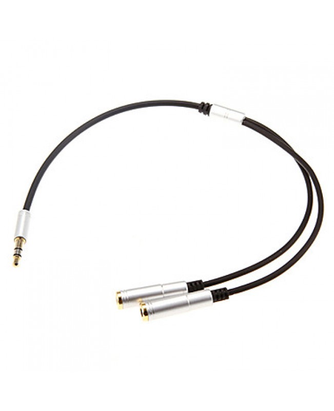 0.3m 0.984FT One Audio 3.5mm Male to Two Audio 3.5mm Female Earphone Cable