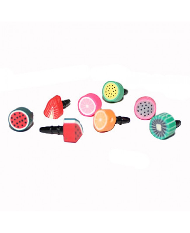 Fruit 3.5 MM Polymer Clay Anti-dust Earphone Jack for and(Random Color)