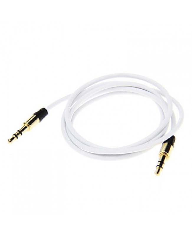 3.5mm Gold Plated Audio Jack Connection Cable(White 1.0m)